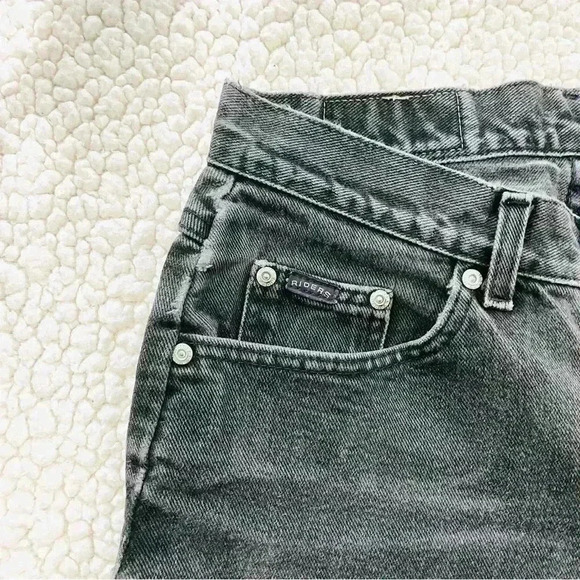 Vintage Lee Denim Riders Faded Black Super High Waist 100% Cotton Taper Mom Jean - Picture 8 of 15